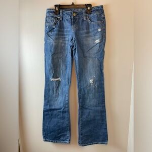 American Eagle Distressed Mid-Light Wash Favourite Boyfriend, 4 Regular Jeans